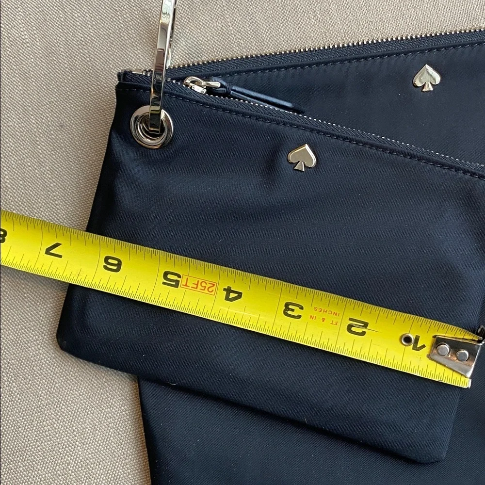Kate Spade Black Pouch Wristlet Set with Gold Accents